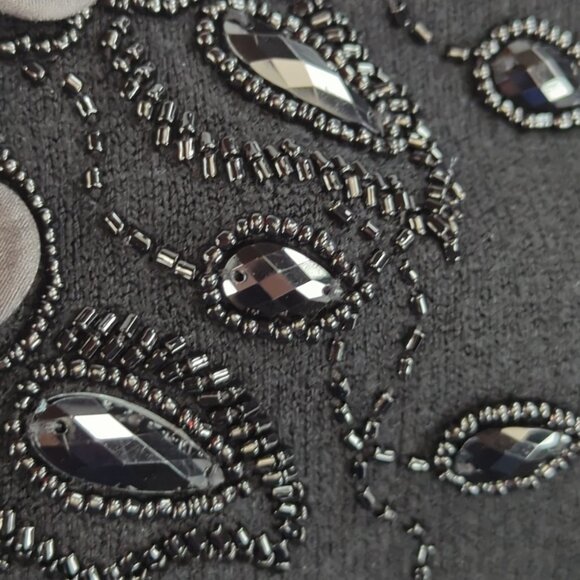 ESLA Cardigan Sweater Womens Free Size Floral‎ Beaded Embellished Top Pullover - Picture 3 of 10